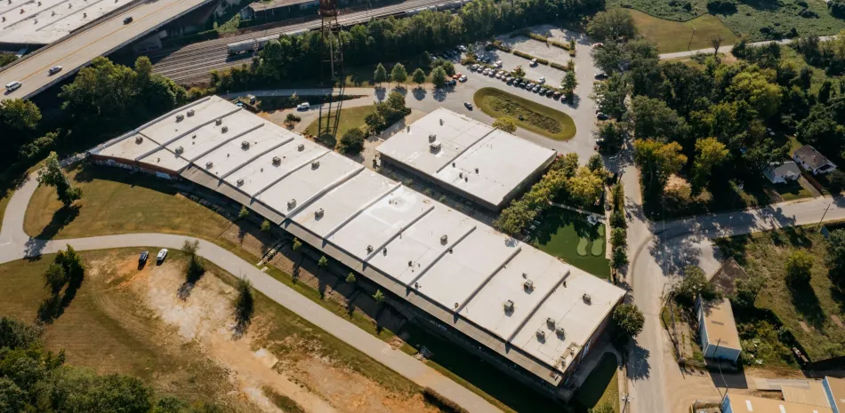 Bird's eye view of a commercial establishment